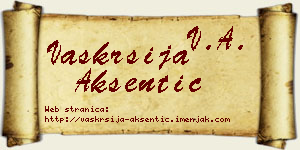 Vaskrsija Aksentić vizit kartica